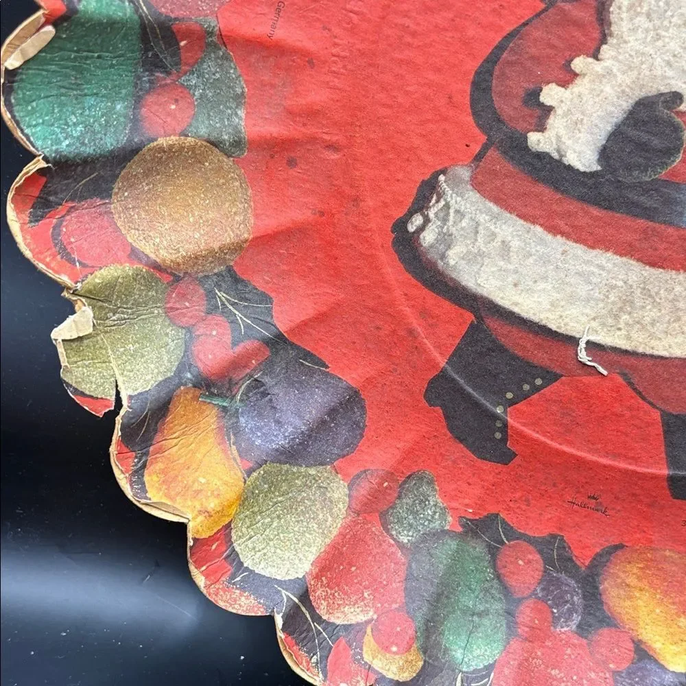 Vintage 1960’s Hallmark paper Santa Holiday Plate